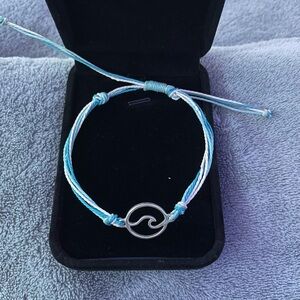 Ocean Wave Bracelet in Blue and Silver